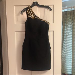 Trina Turk black one shoulder dress